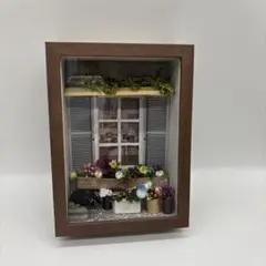 ミニチュアハウス ボックスアート 窓辺の風景 LEDライト