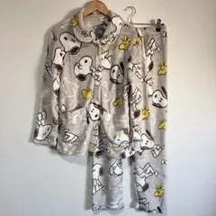 新品★SNOOPY／スヌーピー フランネル パジャマ 長袖 上下セット ふわもこ