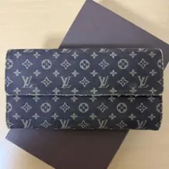 ルイヴィトン LOUIS VUITTON 長財布 ミニラン モノグラム デニム