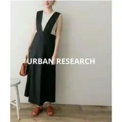 アーバンリサーチ■コットン 2重織 2WAY ジャンスカ ワンピース ネイビー