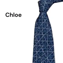 Chloe クロエ ネクタイ ネイビー シルク メンズ ビジネス フォーマル 絹