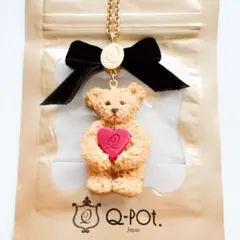 【新品未使用】Q-pot. テディベア クッキー ネックレス レッドハートのサムネイル