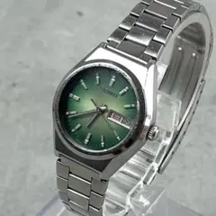 稼働 CITIZEN コスモス レディース 自動巻き 緑文字盤 ヴィンテージ 