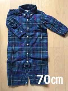ラルフローレン ロンパース 70 美品 ベビー チェック