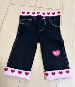 HOT-B ミキハウス デニム風 レギンス パンツ ハート柄 ニット 秋冬