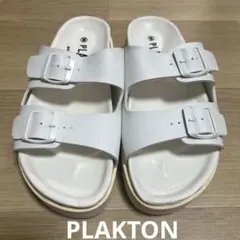 PLAKTON（プラクトン）ダブルベルト コンフォートサンダル 白36のサムネイル