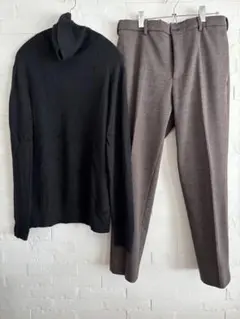 ユニクロ　カシミア　タートルネックセーター　メンズ　パンツ