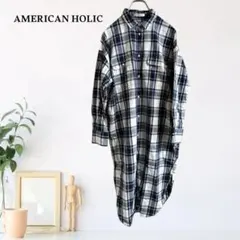 zC1370【F】AMERICAN HOLIC ワンピース シャツ チェック柄のサムネイル