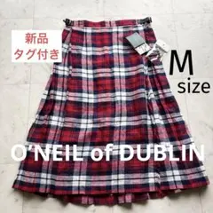 【新品タグ付】オニールオブダブリン、リネンチェックスカート、プリーツベルトラップのサムネイル