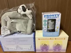 スヌーピー ティッシュカバー マグカップ ガラスフードコンテナ ペアグラスセットのサムネイル