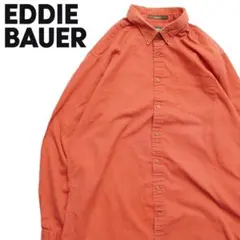 Eddie Bauer 無地 ボタンダウンシャツ オレンジ TL 長袖シャツ