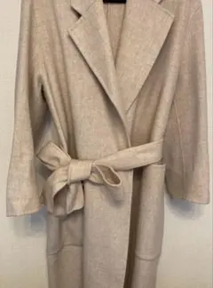 韓国製wool テイラーカラーベージュロングコート
