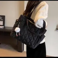 トート キルティング シンプル 無地 A4 ナイロン マザーズ　ショルダーバッグ