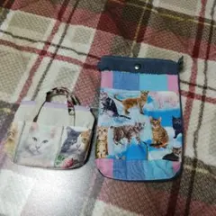 猫柄ポーチ　コサッシュ2点セット