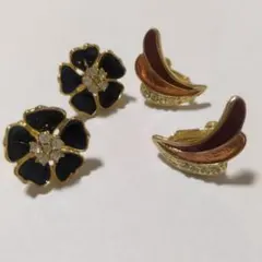 イヤリング　花　羽