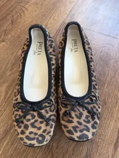 PRETA flex ヒョウ柄 フラットシューズ