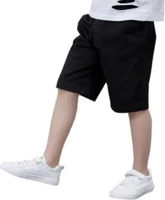 ハーフパンツ キッズ 男の子 フォーマル 半ズボン 子供 ブラック 150サイズ