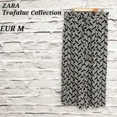 ザラティーアールエフ【EUR M】総柄ワイドパンツ リボン ポケット