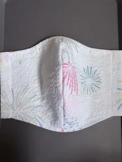 布マスク＊花火柄＊サックスのサムネイル