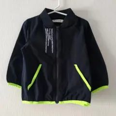 THE SHOP TK キッズ用黒ジャケット ネオンイエロライン 100cm