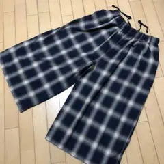 logosチェックガウチョパンツ