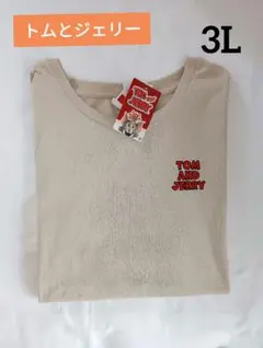 新品⭐3L⭐トムとジェリー 半袖Tシャツ サガラ刺繍のサムネイル