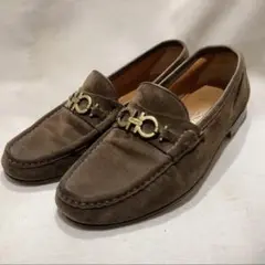 フェラガモローファー焦げ茶色スウェード Salvatore Ferragamo