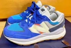 新品ニューバランス5740希少カラーブルー白スニーカー厚底通気性25.5シューズ