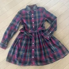 【美品】ポロ ラルフローレン チェック シャツワンピース 130 綿100%