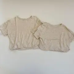 韓国子供服　カラフルスラブ クロップドTシャツ S 、XXS