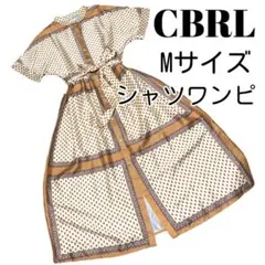 シャツワンピ　ワンピース　ペイズリー　クロス　ブラウン　茶色　CBRL