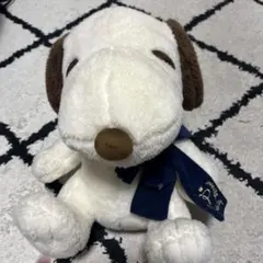 スヌーピーのぬいぐるみ青いリボン付き