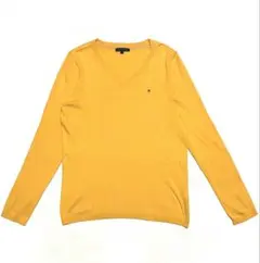 トミーヒルフィガー シルクミックス マスタードイエロー ニット ゴルフ