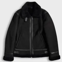 美品 ZARA エコムートンジャケット ブラック B-3 メンズ L相当 ボア