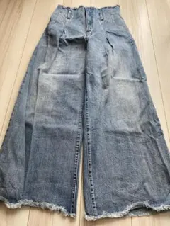 美品 ミスティック ブーツカットデニム サイズ2ライトブルー ハイウエスト