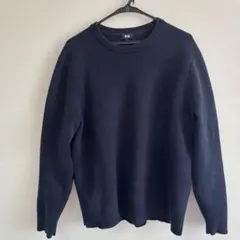 UNIQLO XL ネイビー クルーネックニット