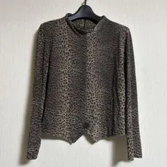 レオパード柄　長袖ニット　薄手　M S
