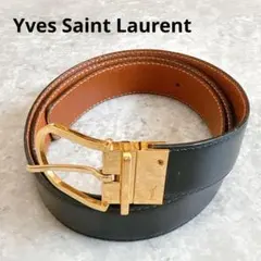 Yves Saint Laurentイヴサンローラン レザーベルト 金バックルのサムネイル