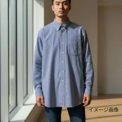 ブルックスブラザーズ1818 17-34ストライプ長袖シャツ　　メンズXL古着