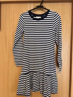 ケイトスペード　キッズ　160 ストライプ柄長袖ワンピース