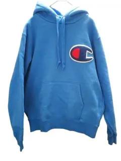 【N0025】Champion/チャンピオン 青色 パーカー フード付き