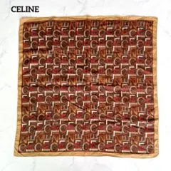 CELINE ハンカチ 大判 スカーフ ロゴ 総柄 エレガント ヴィンテージ感