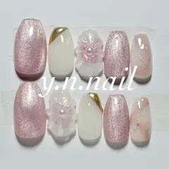 現品セール】ネイルチップ♡ピンク ホワイト 量産型地雷韓国ワンホン