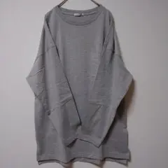 キースバリー 胸ポケット 無地 ロンT 長袖Tシャツ ロング丈