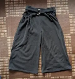 ワイドパンツ 黒（裏起毛）ベルト付き