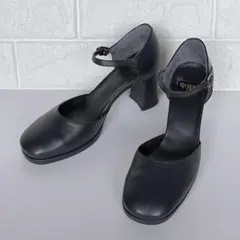 卑弥呼　ストラップパンプス　レザー　スクエアトゥ　22.5cm　ブラックのサムネイル