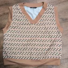 SHEIN ベージュ Vネック ニットベスト XS