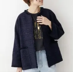 IENA &NAVY ツィードジャケット38 新品タグ付き