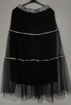 黒ティアード ロングスカート