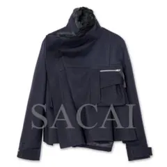 極美品】sacai ファー ジャケット アシンメトリー メルトン 25AW 